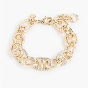 New! J.Crew Gold Crystal Chain Link Bracelet (1074) NWT